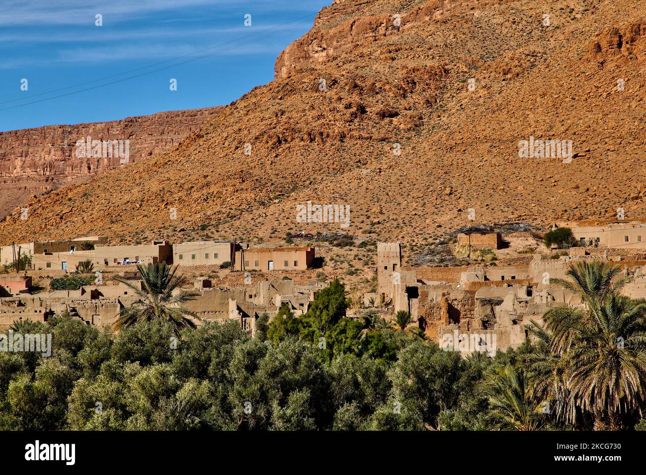 Village d'ait Ohtman dans les montagnes du Haut Atlas au Maroc, Afrique. (Photo de Creative Touch Imaging Ltd./NurPhoto) Banque D'Images