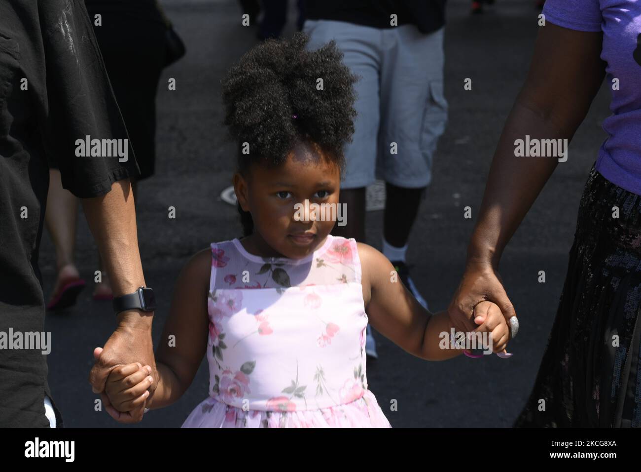 Rassemblement de la Journée de la liberté et marche à la célébration du dix-septième juin, à West Philadelphie, PA, USA sur 19 juin 2021. Le dix-septième jour de l'indépendance ou la Journée de la liberté commémore l'annonce de l'abolition de l'esclavage au 19 juin 1865 et cette année, il deviendra un jour férié fédéral après que le président Joe Biden ait signé la dix-septième loi sur la Journée nationale de l'indépendance. (Photo de Bastiaan Slabbers/NurPhoto) Banque D'Images