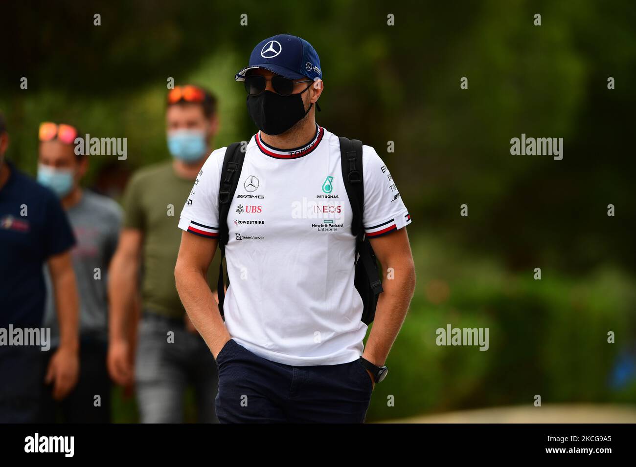 Valtteri Bottas de Mercedes-AMG Petronas F1 Team arrive avant la course du GP français dans le circuit Paul Ricard au Castelett, Provence-Alpes-Côte d'Azur, France, 20 juin 2021 (photo par Andrea Diodato/NurPhoto) Banque D'Images