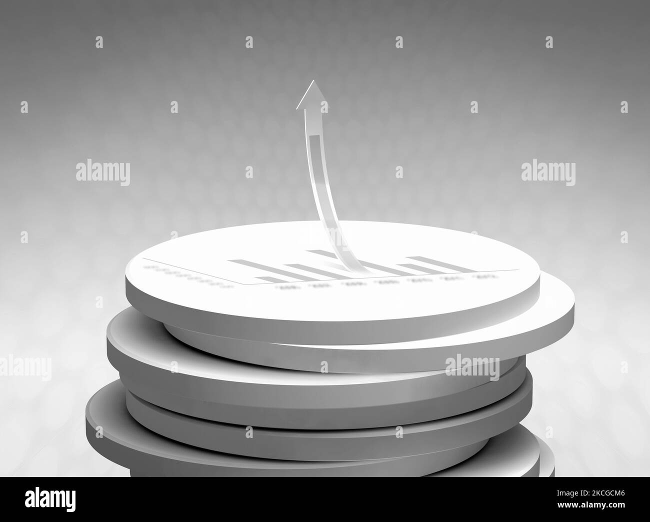 Graphique des données d'analyse de la croissance et des performances de l'entreprise et graphique en flèche Banque D'Images