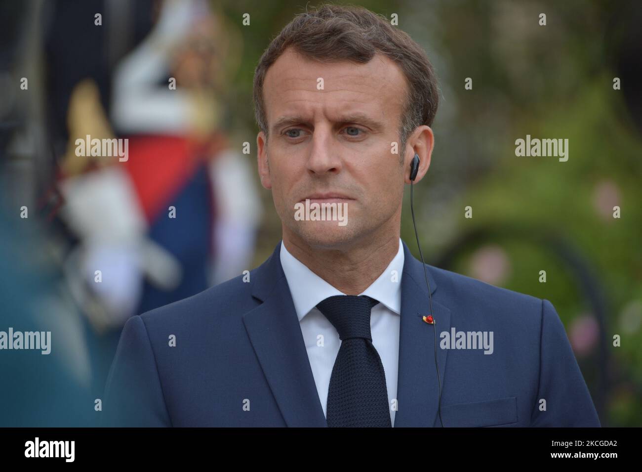 Le président français Emmanuel MACRON rencontre le Premier ministre du Kosovo, Albin KURTI, au Palais des Élysées de Paris sur 23 juin 2021 (photo de Daniel Pier/NurPhoto) Banque D'Images