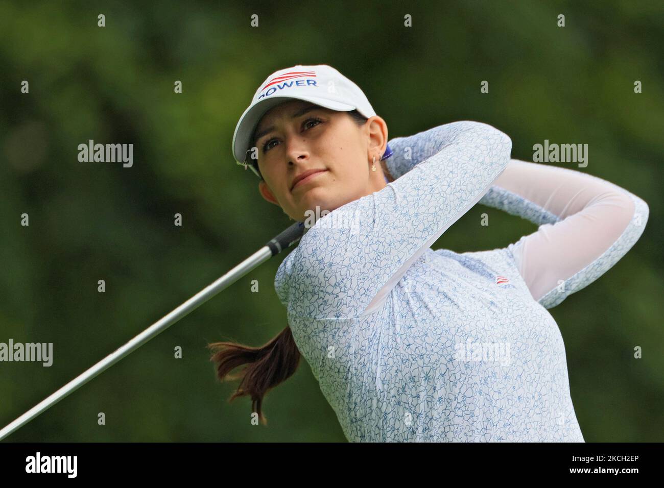 Cheyenne Knight of Aledo, Texas, a tiré des coups du tee de 11th lors de la deuxième partie du tournoi de golf classique de la LPGA au club de golf Highland Meadows à Sylvania, Ohio, États-Unis vendredi, 9 juillet 2021. (Photo par Amy Lemus/NurPhoto) Banque D'Images