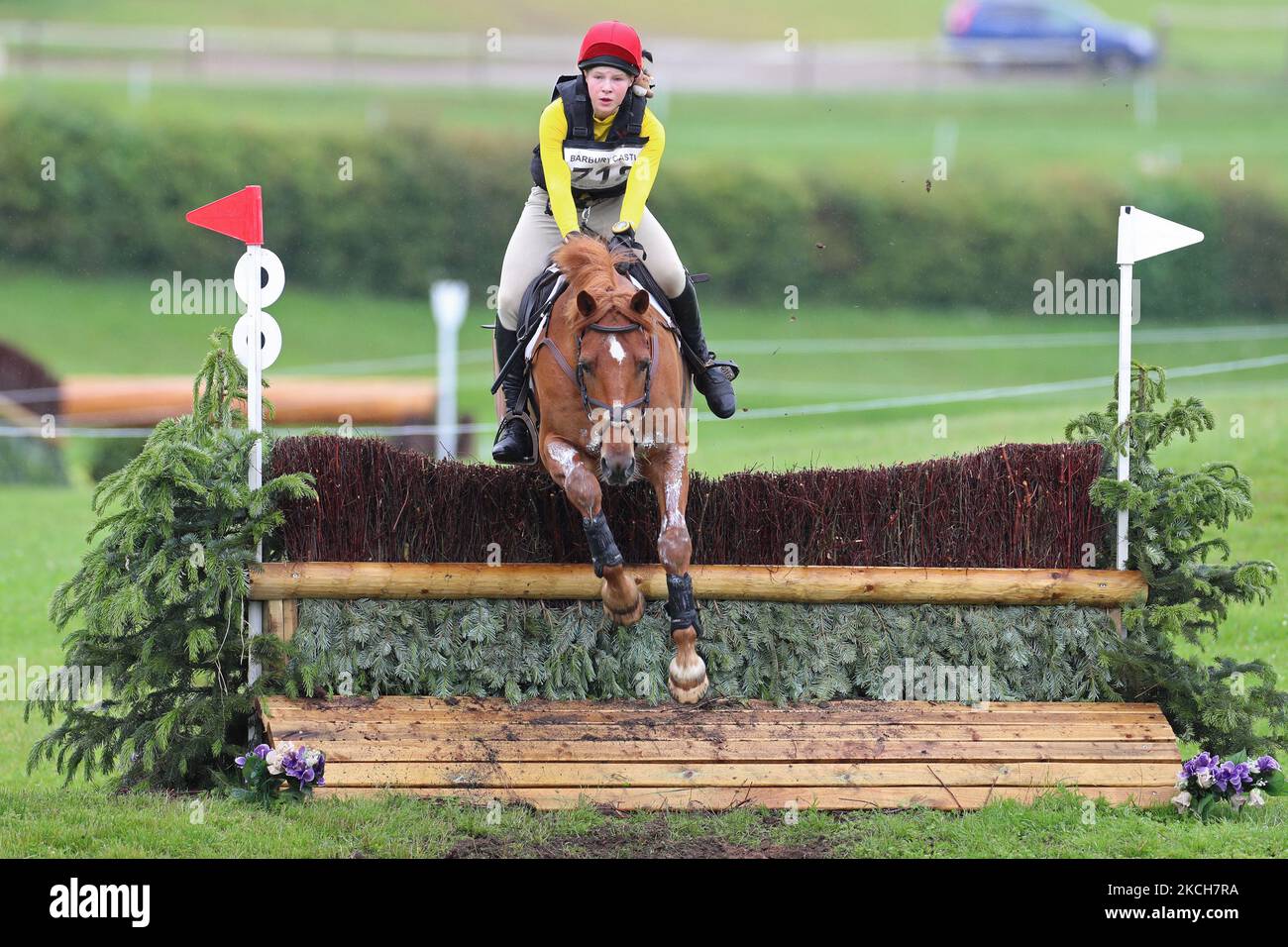 ADA Marson à cheval Tullibards Clover lors de l'événement PT Section M Cross Country au Barbury Castle International Horse Trials, Marlborough, Wiltshire, Royaume-Uni, le dimanche 11th juillet 2021. (Photo de Jon Bromley/MI News/NurPhoto) Banque D'Images