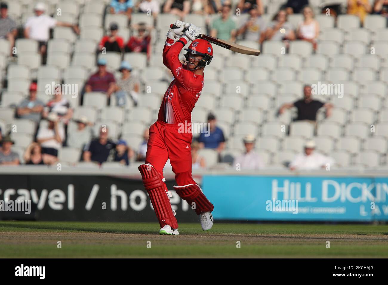 Keaton Jennings de Lancashire chauves-souris lors du match de Blast T20 de Vitality entre Lancashire et le Durham County Cricket Club à Old Trafford, Manchester, le vendredi 16th juillet 2021. (Photo de will Matthews/MI News/NurPhoto) Banque D'Images