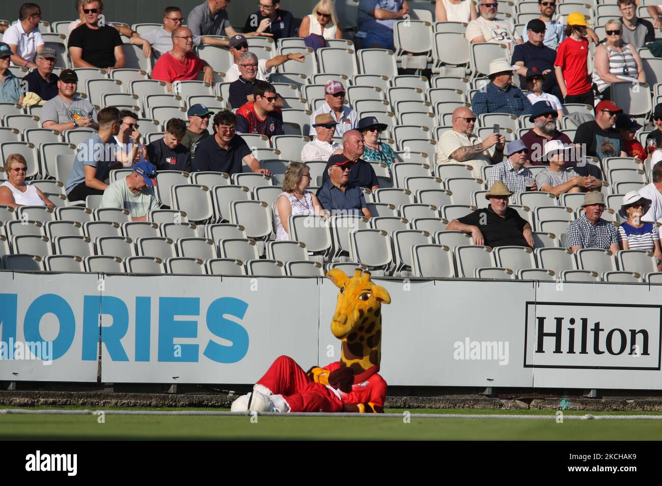 Lancashire Mascot, 'lanky', vu lors du match de Blast Vitality T20 entre Lancashire et le Durham County Cricket Club à Old Trafford, Manchester, le vendredi 16th juillet 2021. (Photo de will Matthews/MI News/NurPhoto) Banque D'Images