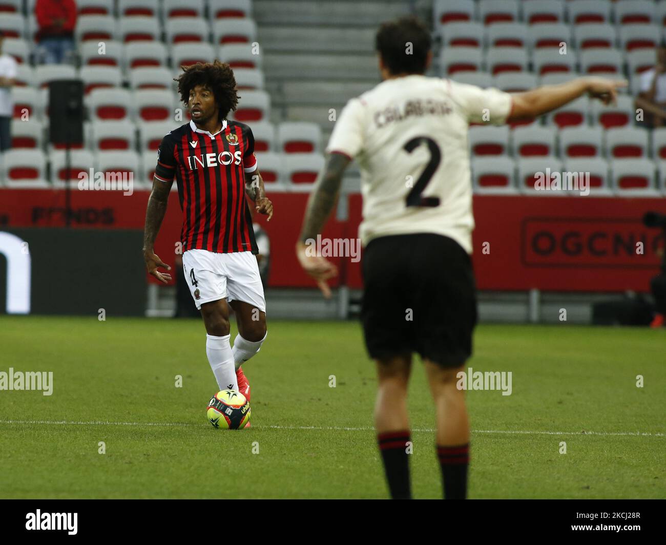 Dante lors d'un match amical entre Nice et Milan à Nice, sur 31 juillet 2021. (Photo de Loris Roselli/NurPhoto) Banque D'Images