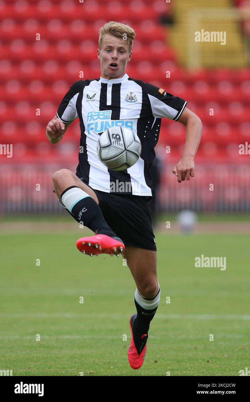 Niall Brockwell, de Newcastle, s'est Uni en action lors du match amical d'avant-saison entre Gateshead et Newcastle United au stade international de Gateshead, à Gateshead, le samedi 31st juillet 2021. (Photo de will Matthews/MI News/NurPhoto) Banque D'Images