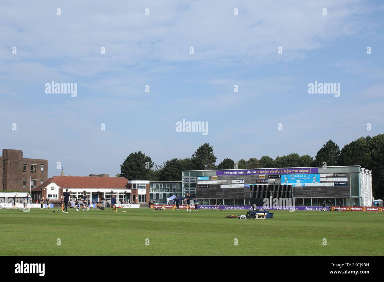 Vue générale pendant le match de la coupe d'une journée du Royal London entre le Durham County Cricket Club et le Lancashire à Roseworth Terrace, Newcastle upon Tyne, le jeudi 5th août 2021. (Photo de will Matthews/MI News/NurPhoto) Banque D'Images