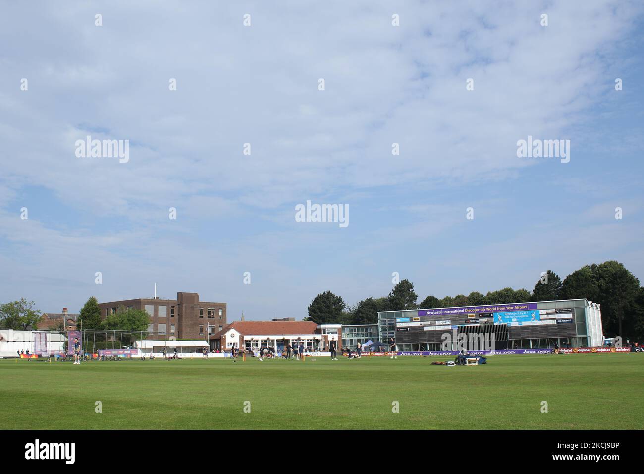 Vue générale pendant le match de la coupe d'une journée du Royal London entre le Durham County Cricket Club et le Lancashire à Roseworth Terrace, Newcastle upon Tyne, le jeudi 5th août 2021. (Photo de will Matthews/MI News/NurPhoto) Banque D'Images
