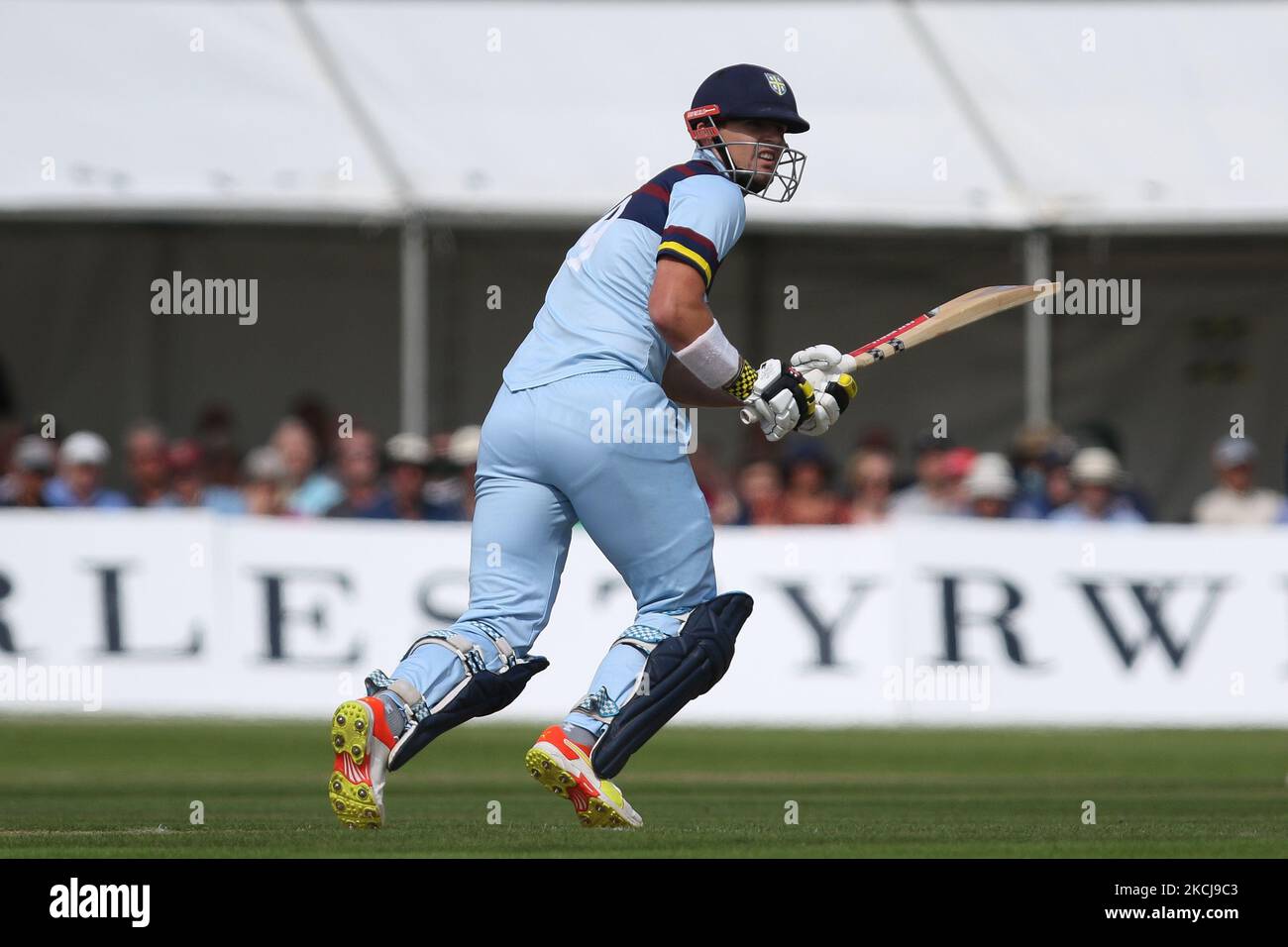 Alex Lees, de Durham chauves-souris, lors du match de la Royal London One Day Cup entre le Durham County Cricket Club et le Lancashire à Roseworth Terrace, Newcastle upon Tyne, le jeudi 5th août 2021. (Photo de will Matthews/MI News/NurPhoto) Banque D'Images
