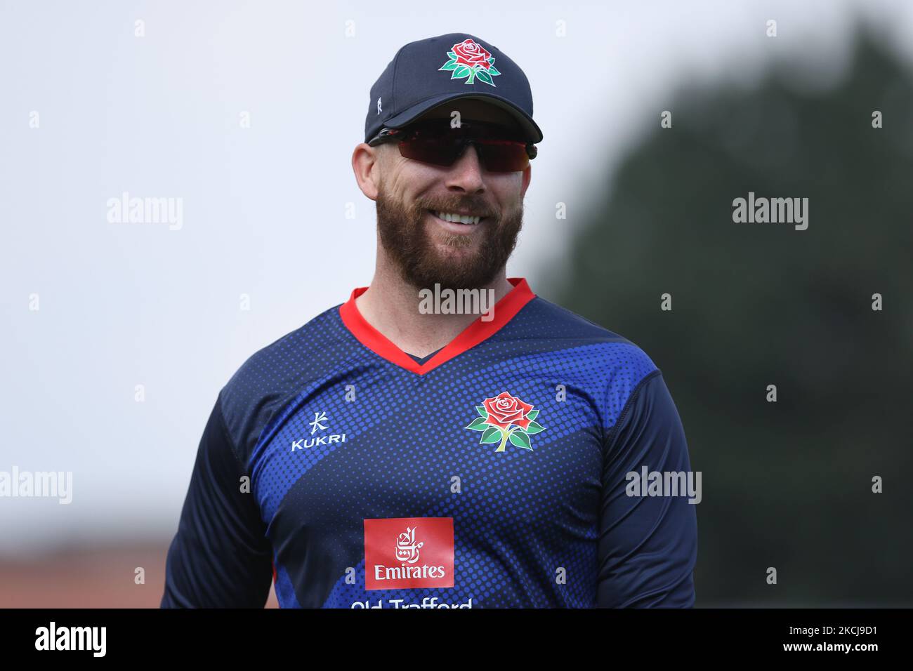 Steven Croft, du Lancashire, vu lors du match de la Royal London One Day Cup entre le Durham County Cricket Club et le Lancashire à Roseworth Terrace, Newcastle upon Tyne, le jeudi 5th août 2021. (Photo de will Matthews/MI News/NurPhoto) Banque D'Images