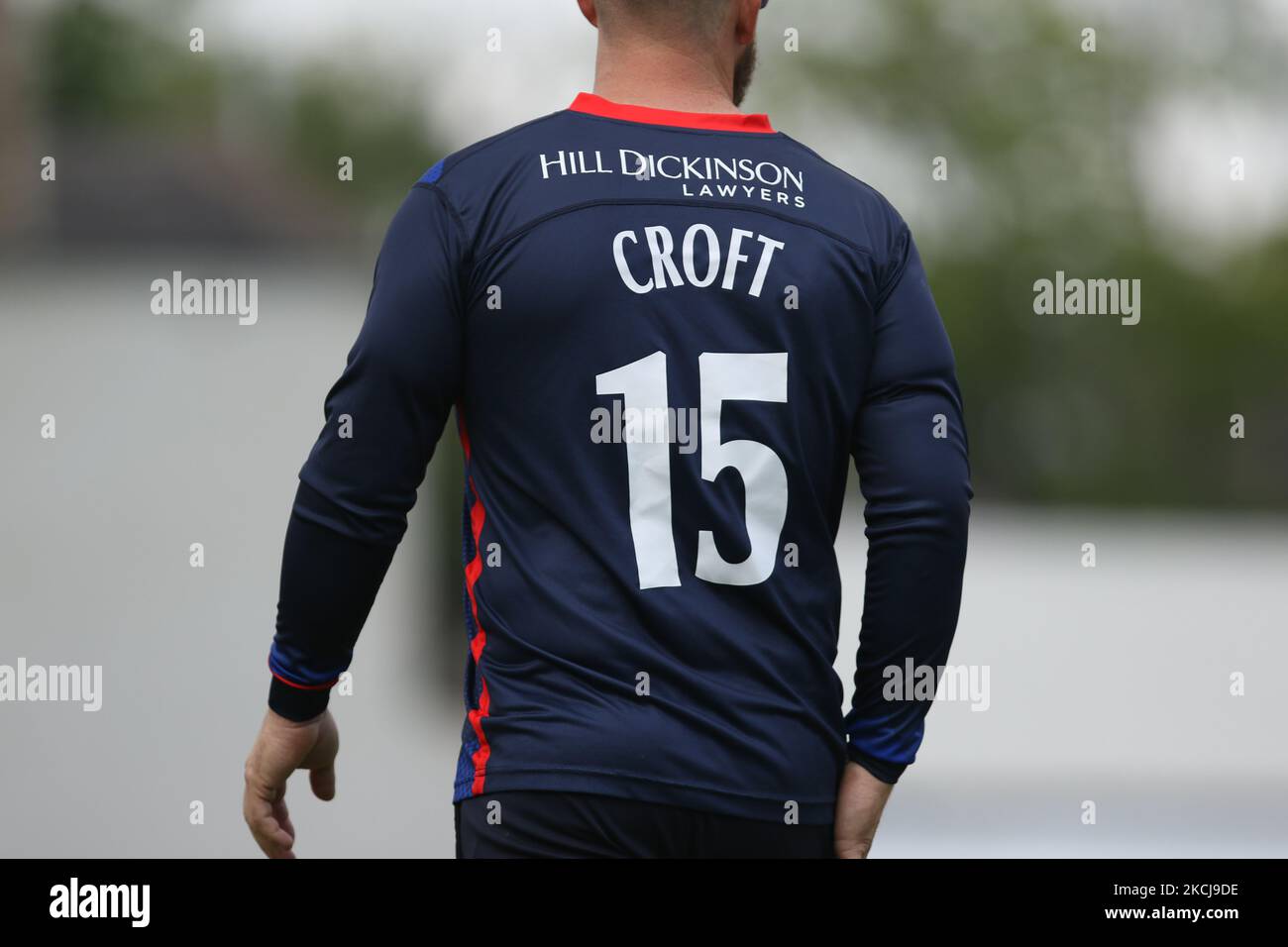 Le maillot de Steven Croft du Lancashire lors du match de la coupe d'une journée du Royal London entre le Durham County Cricket Club et le Lancashire à Roseworth Terrace, Newcastle upon Tyne, le jeudi 5th août 2021. (Photo de will Matthews/MI News/NurPhoto) Banque D'Images