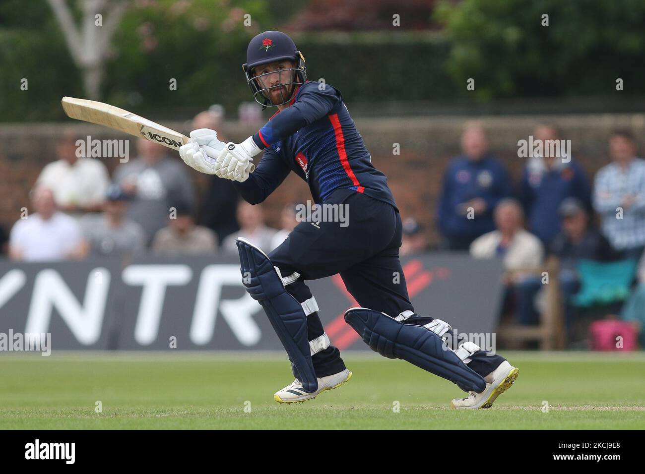 Josh Bohannon des chauves-souris du Lancashire lors du match de la Royal London One Day Cup entre le Durham County Cricket Club et le Lancashire à Roseworth Terrace, Newcastle upon Tyne, le jeudi 5th août 2021. (Photo de will Matthews/MI News/NurPhoto) Banque D'Images
