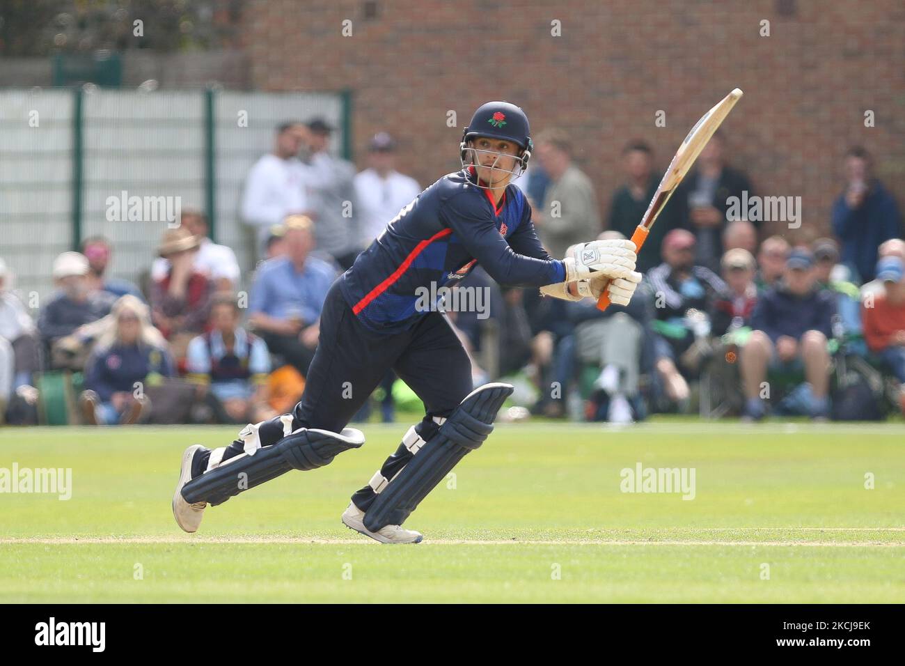 Rob Jones de Lancashire chauves-souris lors du match de la Royal London One Day Cup entre le Durham County Cricket Club et le Lancashire à Roseworth Terrace, Newcastle upon Tyne, le jeudi 5th août 2021. (Photo de will Matthews/MI News/NurPhoto) Banque D'Images