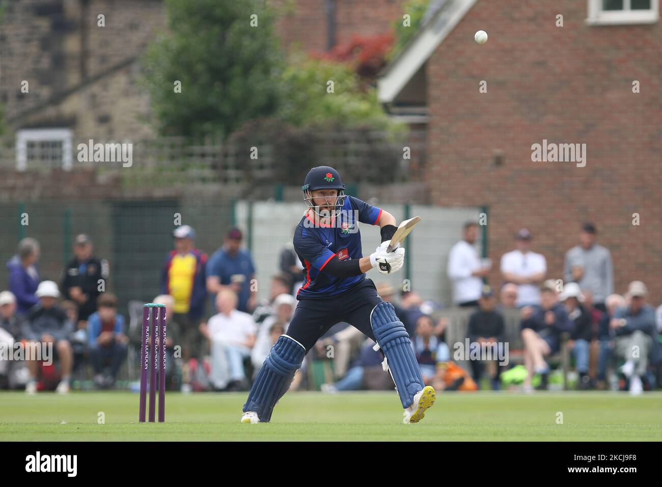 Steven Croft de Lancashire chauves-souris lors du match de la Royal London One Day Cup entre le Durham County Cricket Club et le Lancashire à Roseworth Terrace, Newcastle upon Tyne, le jeudi 5th août 2021. (Photo de will Matthews/MI News/NurPhoto) Banque D'Images