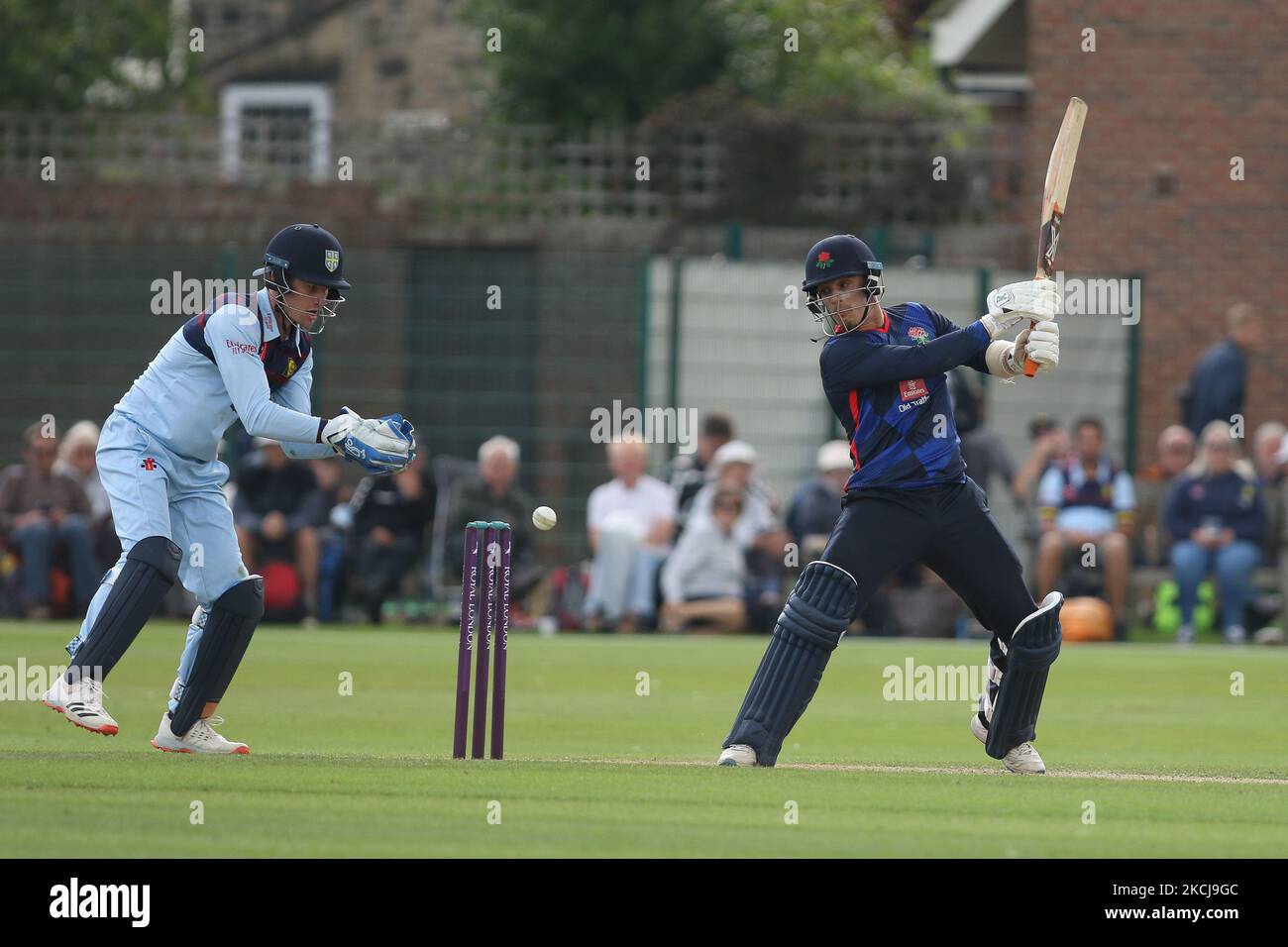 Rob Jones de Lancashire chauves-souris lors du match de la Royal London One Day Cup entre le Durham County Cricket Club et le Lancashire à Roseworth Terrace, Newcastle upon Tyne, le jeudi 5th août 2021. (Photo de will Matthews/MI News/NurPhoto) Banque D'Images