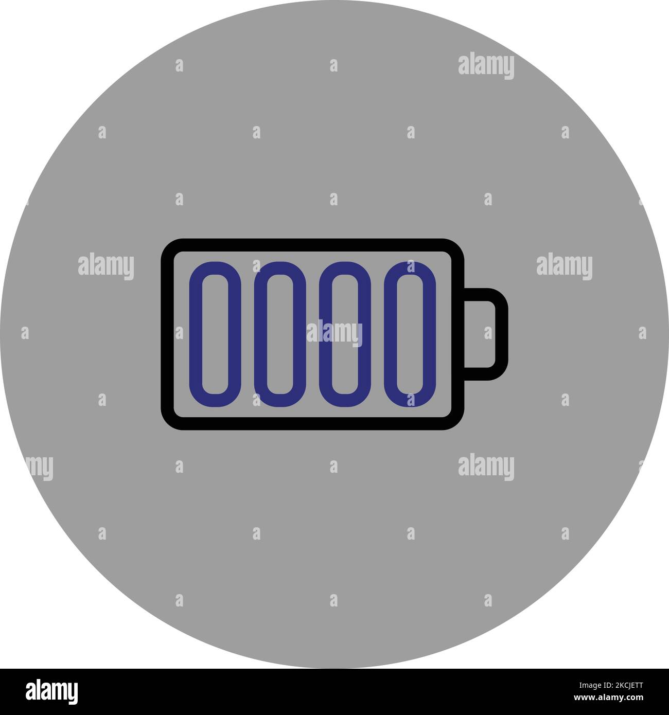 Icône de batterie icône noire et bleue icône vectorielle fond gris icône Android définir une image vectorielle cercle icône de forme fichier Illustrator fichier EPS Illustration Illustration de Vecteur