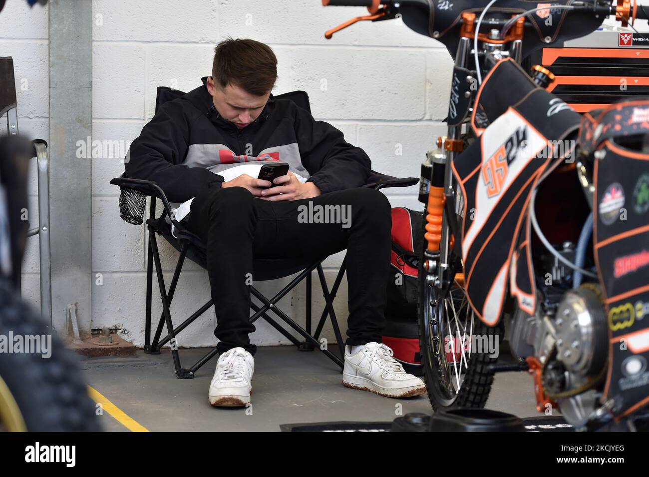 Jack Smith pendant les finales du circuit de course britannique d'assurance sportive au National Speedway Stadium, Manchester, le lundi 16th août 2021. (Photo d'Eddie Garvey/MI News/NurPhoto) Banque D'Images