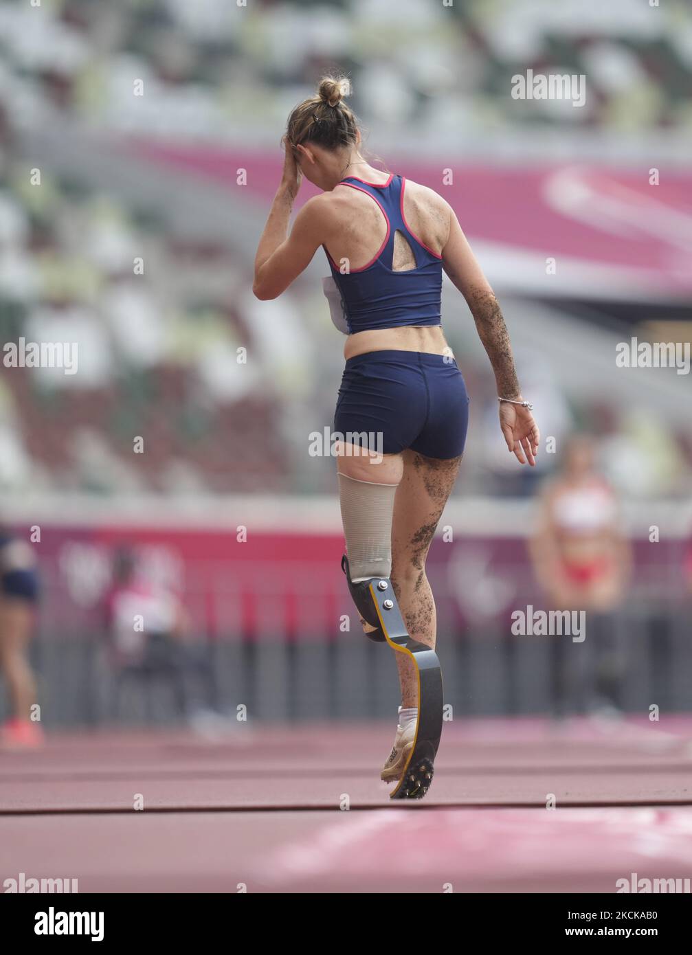 Marie-Amélie le fur de France à long saut en athlétisme aux Jeux paralympiques de Tokyo, au stade olympique de Tokyo, à Tokyo, au Japon sur 28 août 2021. (Photo par Ulrik Pedersen/NurPhoto) Banque D'Images