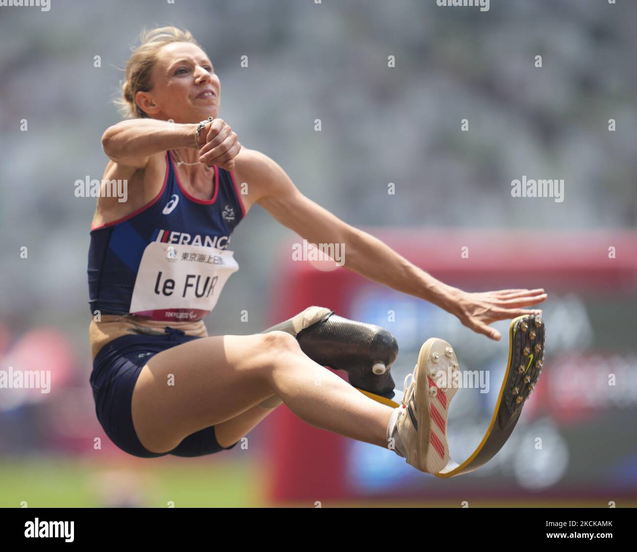 Marie-Amélie le fur de France à long saut en athlétisme aux Jeux paralympiques de Tokyo, au stade olympique de Tokyo, à Tokyo, au Japon sur 28 août 2021. (Photo par Ulrik Pedersen/NurPhoto) Banque D'Images