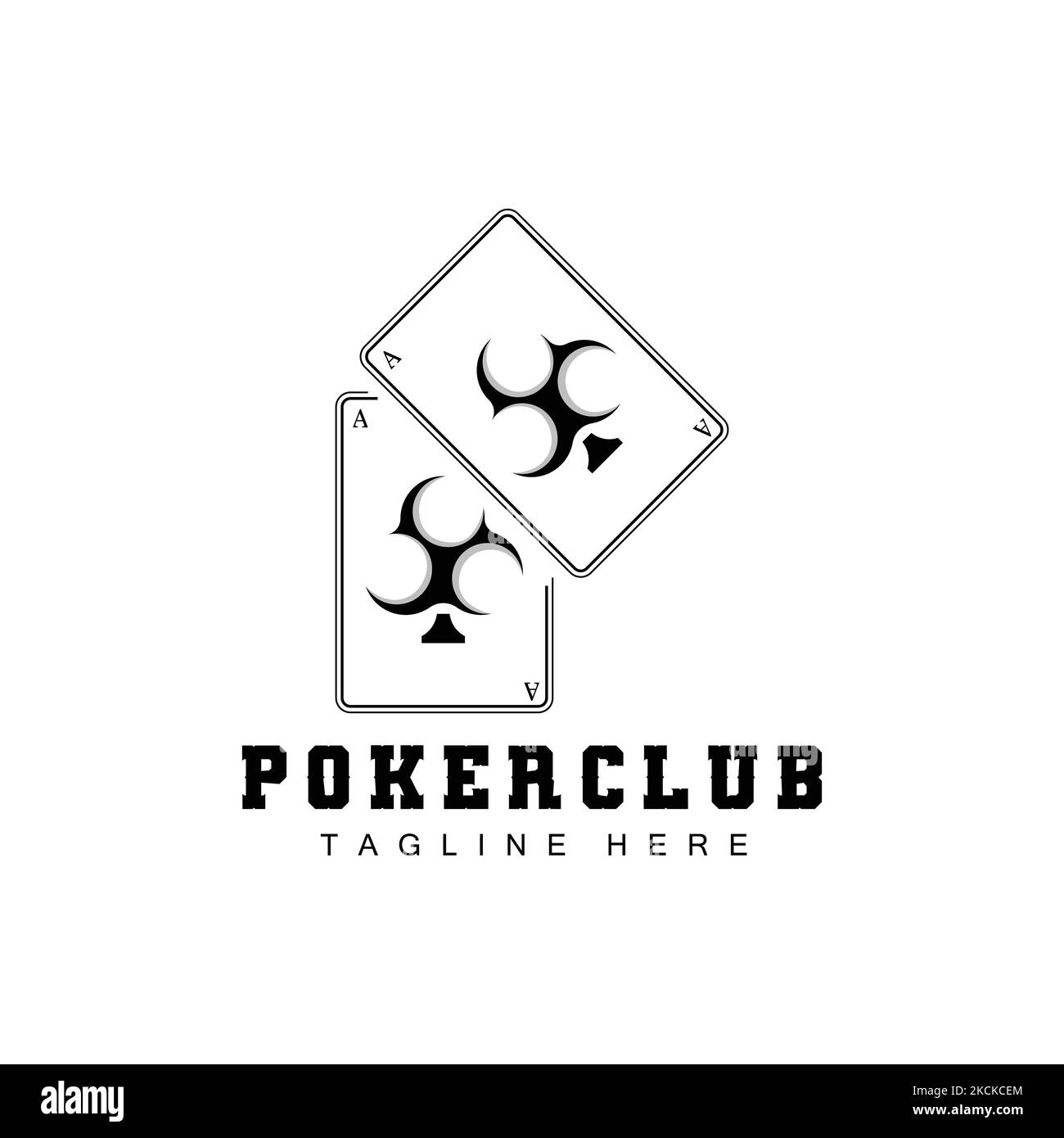 Logo de la carte de Casino de poker, icône de carte de diamant, coeurs, pique, as. Jeux de hasard Poker Club Design Illustration de Vecteur