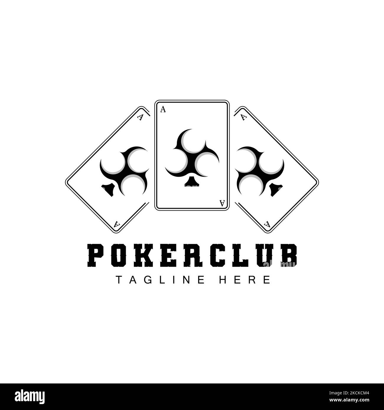 Logo de la carte de Casino de poker, icône de carte de diamant, coeurs, pique, as. Jeux de hasard Poker Club Design Illustration de Vecteur