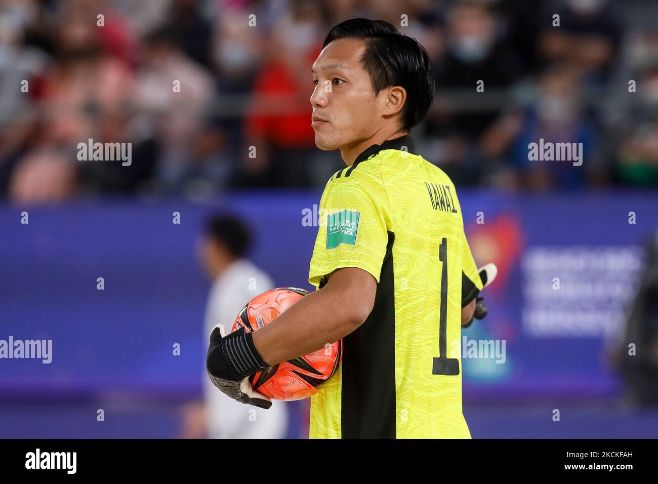 Yusuke Kawai, du Japon, regarde pendant la coupe du monde de football de la FIFA Beach Russie 2021 finale du match entre l'Union de football de Russie et le Japon sur 29 août 2021 au stade de football de la plage de Luzhniki à Moscou, Russie. (Photo de Mike Kireev/NurPhoto) Banque D'Images