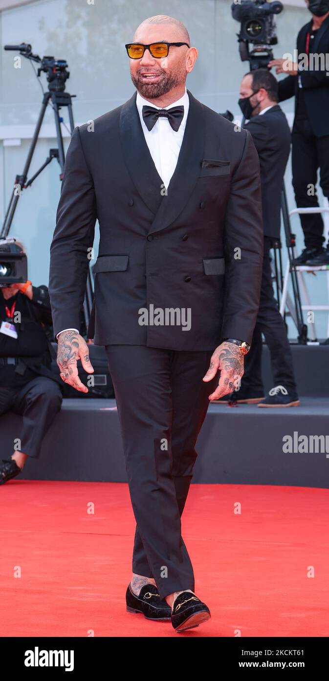 Dave Bautista assiste au tapis rouge du film 'Dune' lors du Festival International du film de Venise 78th sur 03 septembre 2021 à Venise, Italie. (Photo de Matteo Chinellato/NurPhoto) Banque D'Images