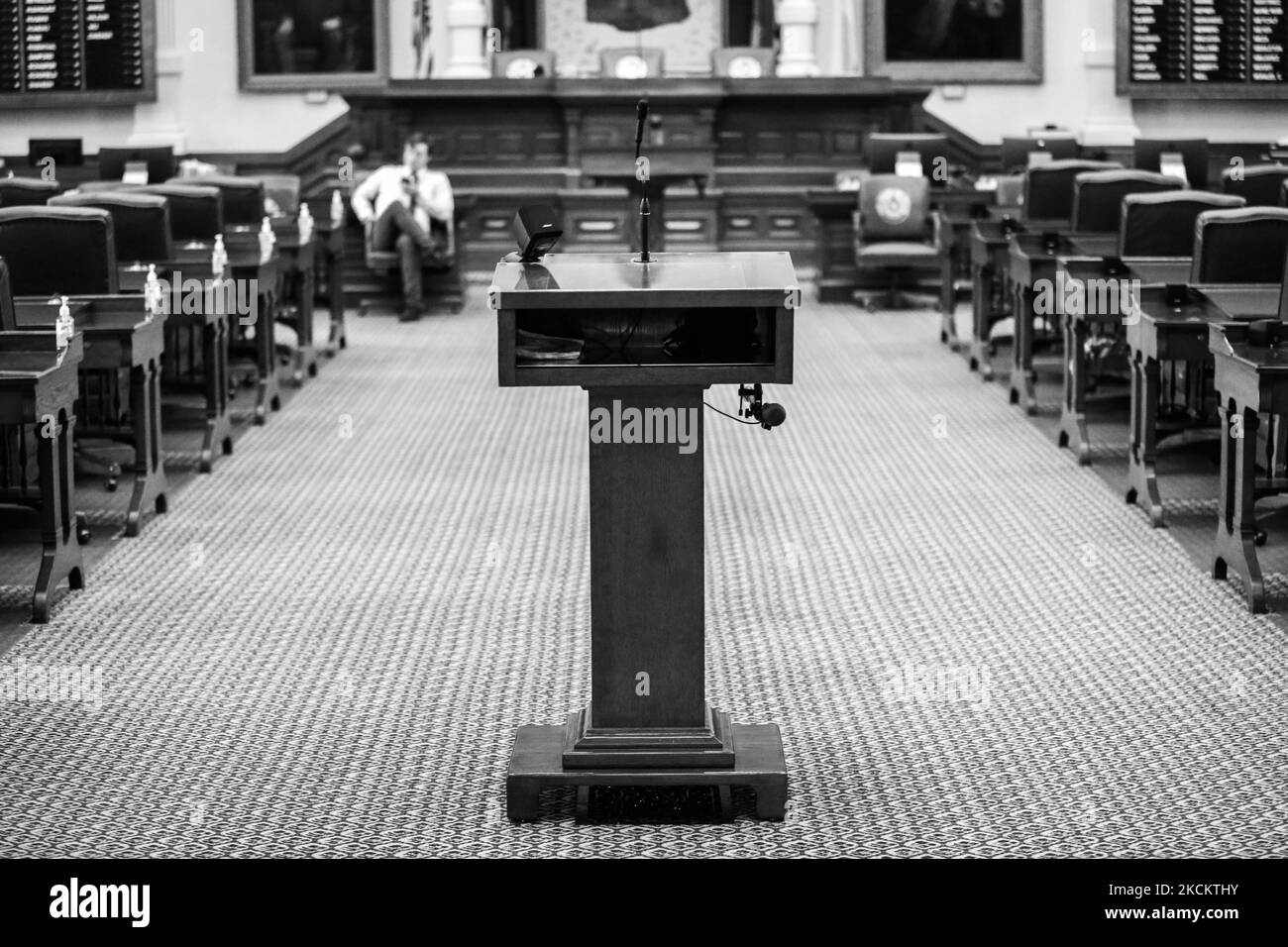 L'intérieur de la Chambre des représentants du Texas à Austin, Texas, vendredi, 3 septembre 2021. (Photo de Reginald Mathalone/NurPhoto) Banque D'Images