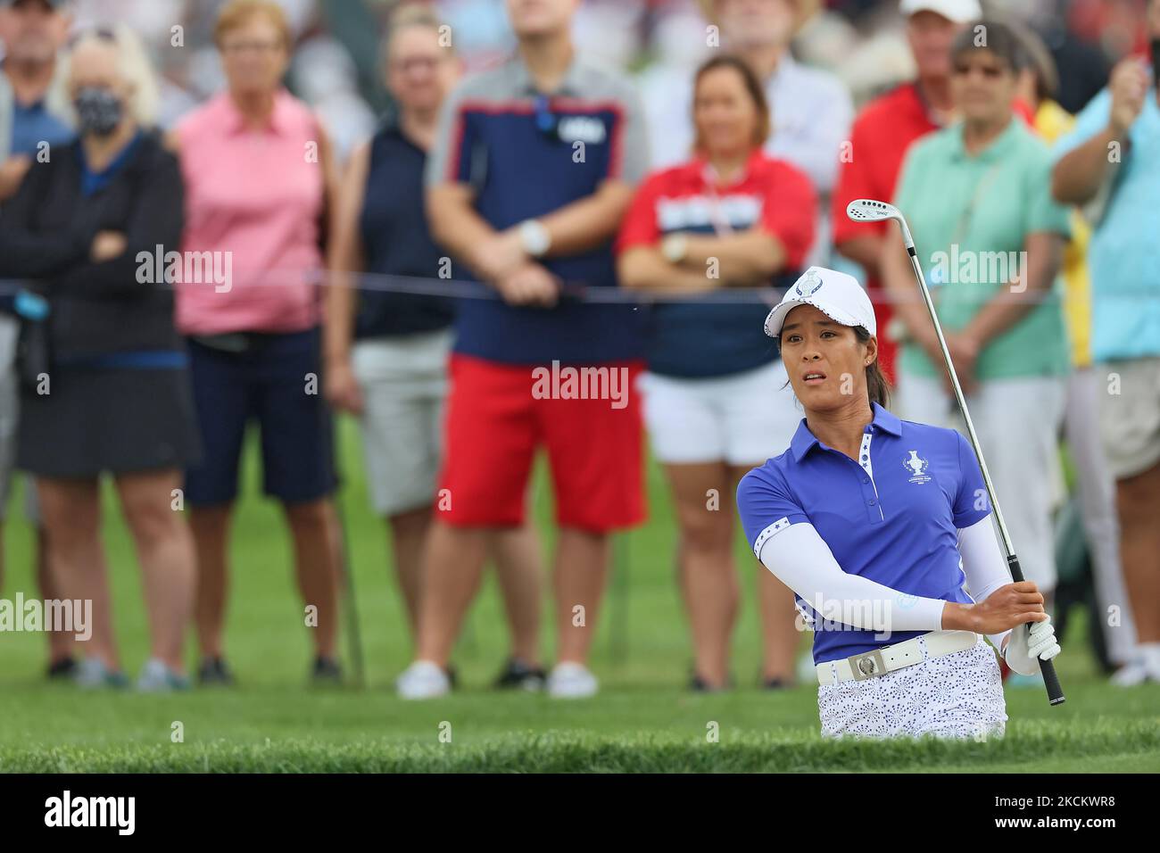 Céline Boutier de Team Europe suit son tir sur le green 11th lors de la Solheim Cup au Inverness Club, à Toledo, Ohio, États-Unis, samedi, 4 septembre 2021. (Photo par Amy Lemus/NurPhoto) Banque D'Images