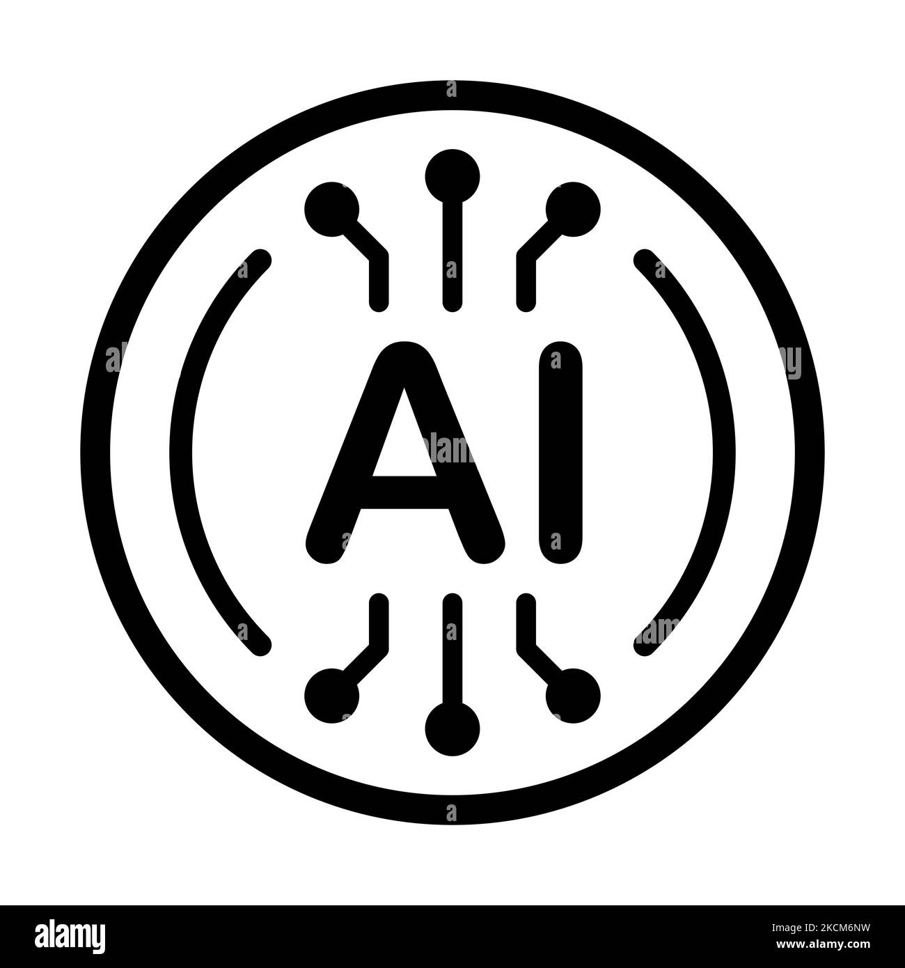 Intelligence artificielle puce ai vecteur icône symbole pour le design graphique, logo, site Web, médias sociaux, application mobile, Illustration de l'interface utilisateur Illustration de Vecteur