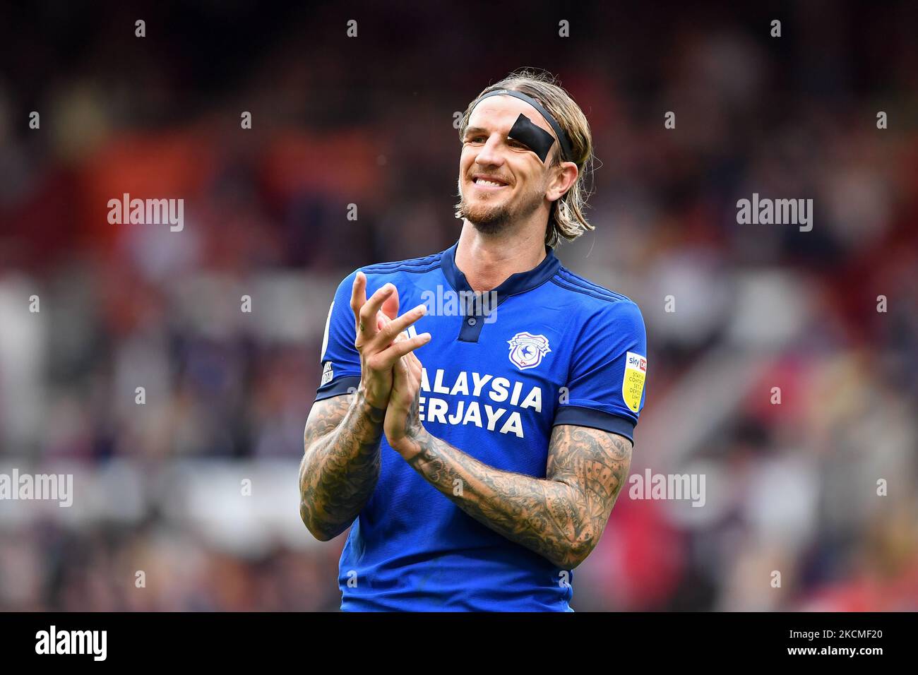 Aden Flint de Cardiff City pendant le match de championnat Sky Bet entre Nottingham Forest et Cardiff City au City Ground, Nottingham, le dimanche 12th septembre 2021. (Photo de Jon Hobley/MI News/NurPhoto) Banque D'Images