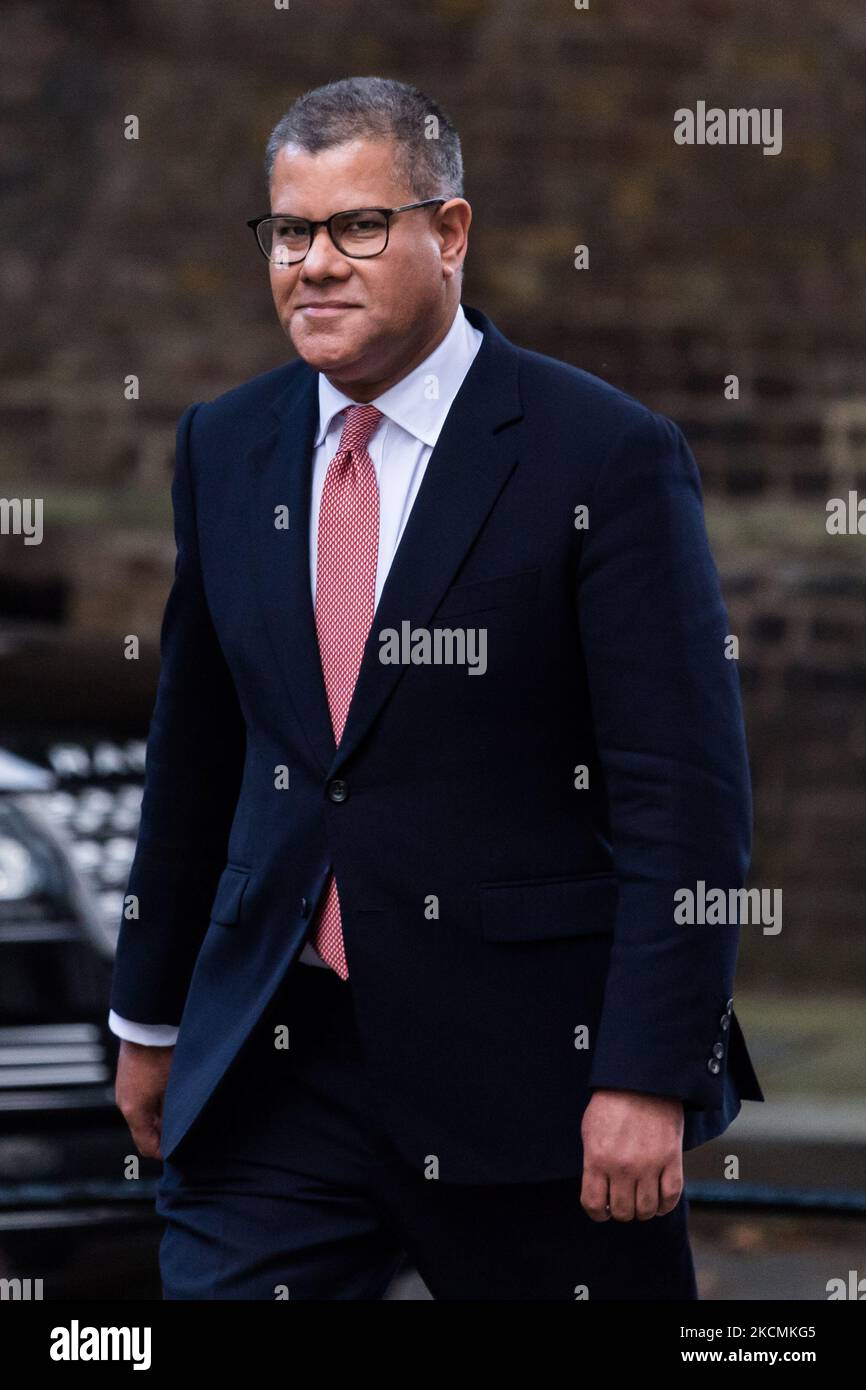 LONDRES, ROYAUME-UNI - 15 SEPTEMBRE 2021: COP26 le président Alok Sharma arrive à Downing Street alors que le Premier ministre britannique Boris Johnson dirige une nouvelle équipe ministérielle sur 15 septembre 2021 à Londres, en Angleterre. (Photo de Wiktor Szymanowicz/NurPhoto) Banque D'Images