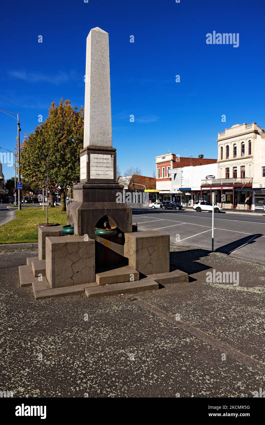 Ballarat Australie / le monument de huit heures en l'honneur de James Galloway. Banque D'Images