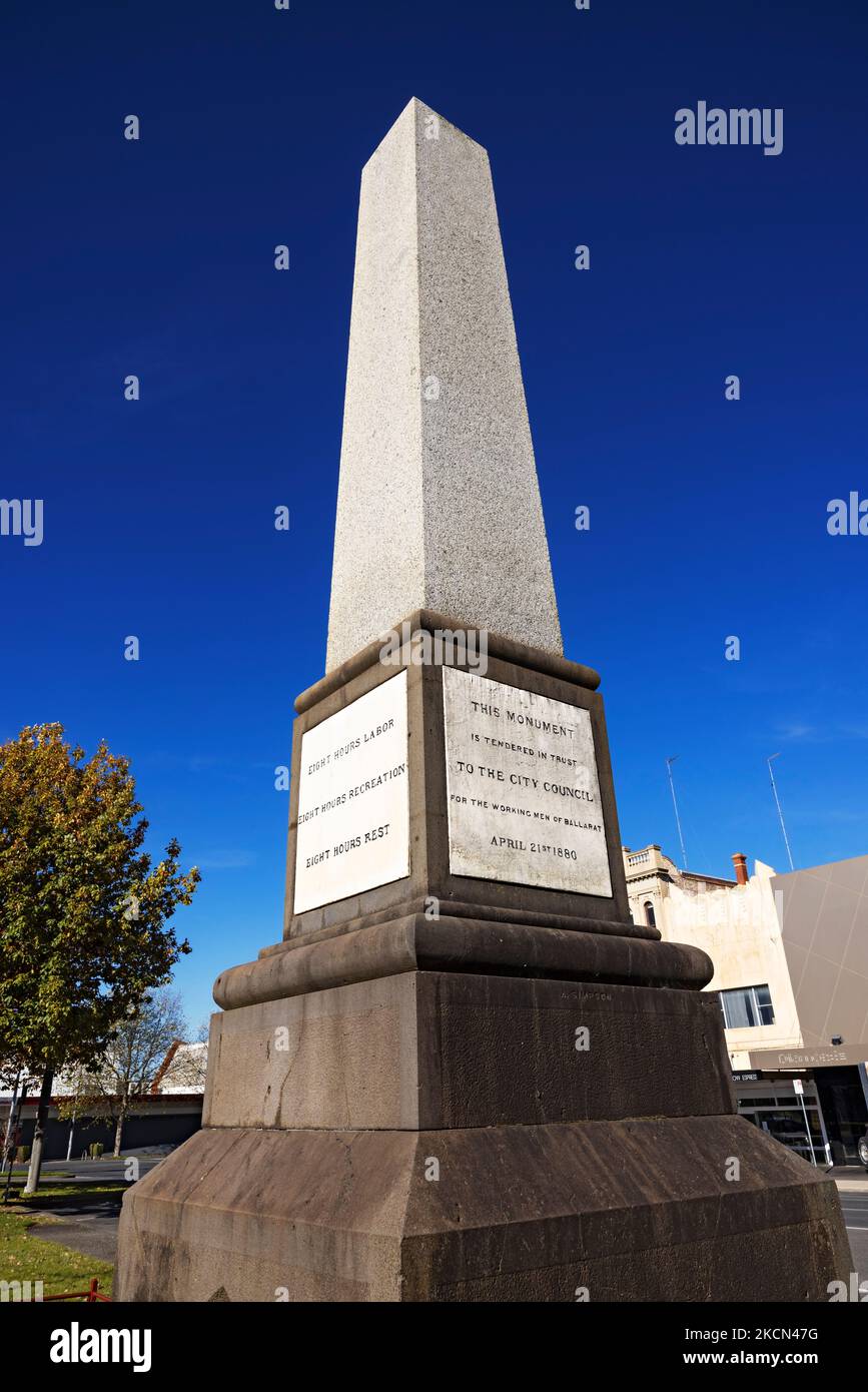 Ballarat Australie / le monument de huit heures en l'honneur de James Galloway. Banque D'Images