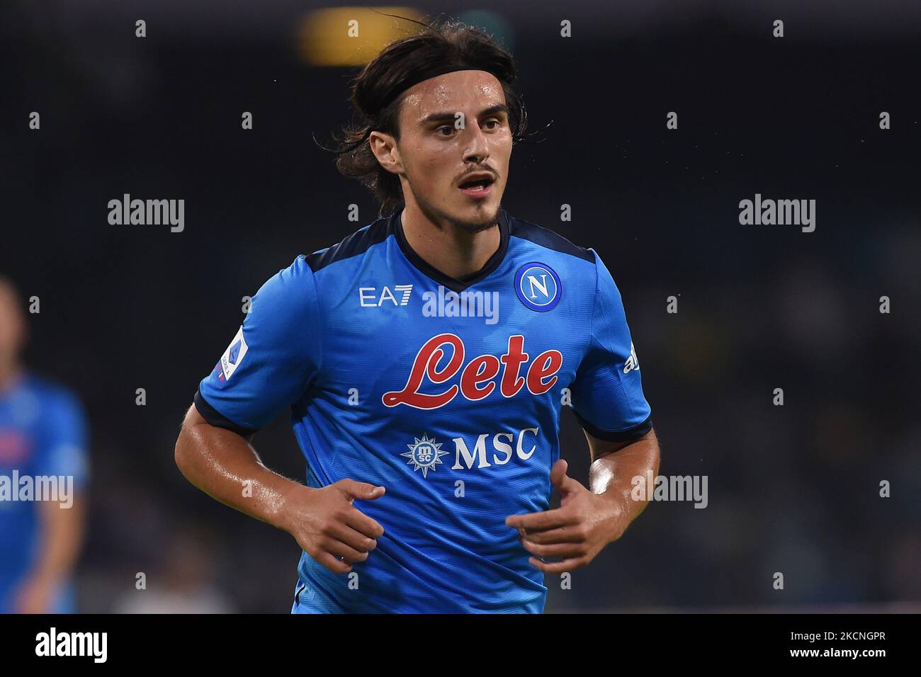 Eljif Elmas de SSC Napoli pendant la série Un match entre SSC Napoli et Cagliari Calcio au Stadio Diego Armando Maradona Naples Italie le 26 septembre 2021. (Photo de Franco Romano/NurPhoto) Banque D'Images