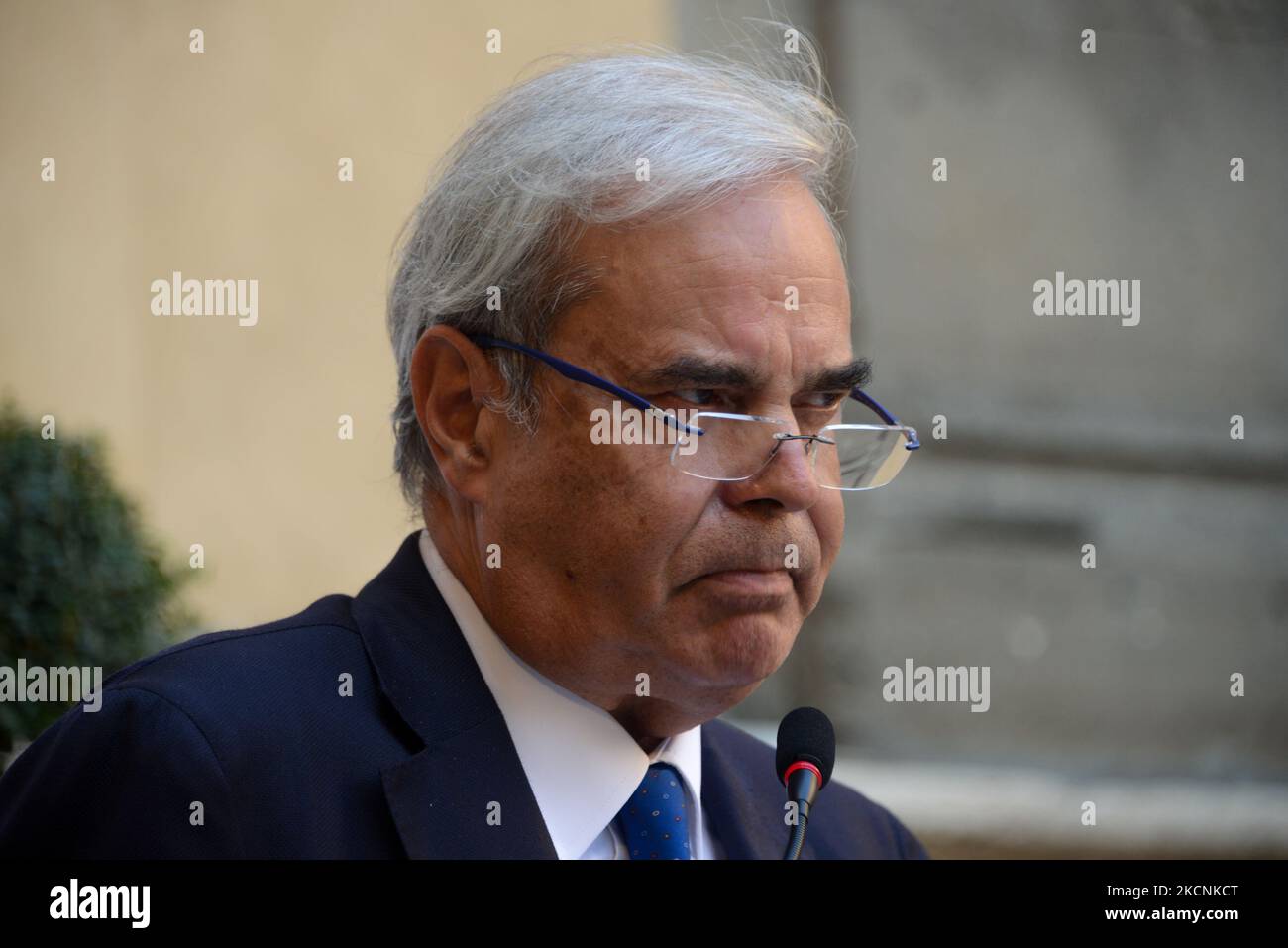 Achille Variati, Président du conseil national ALI pendant les nouvelles le premier jour de l'événement - Festival delle citta sur 28 septembre 2021 au Pio Sodalizio dei Piceni à Rome, Italie (photo de Gloria Imbrogno/LiveMedia/NurPhoto) Banque D'Images