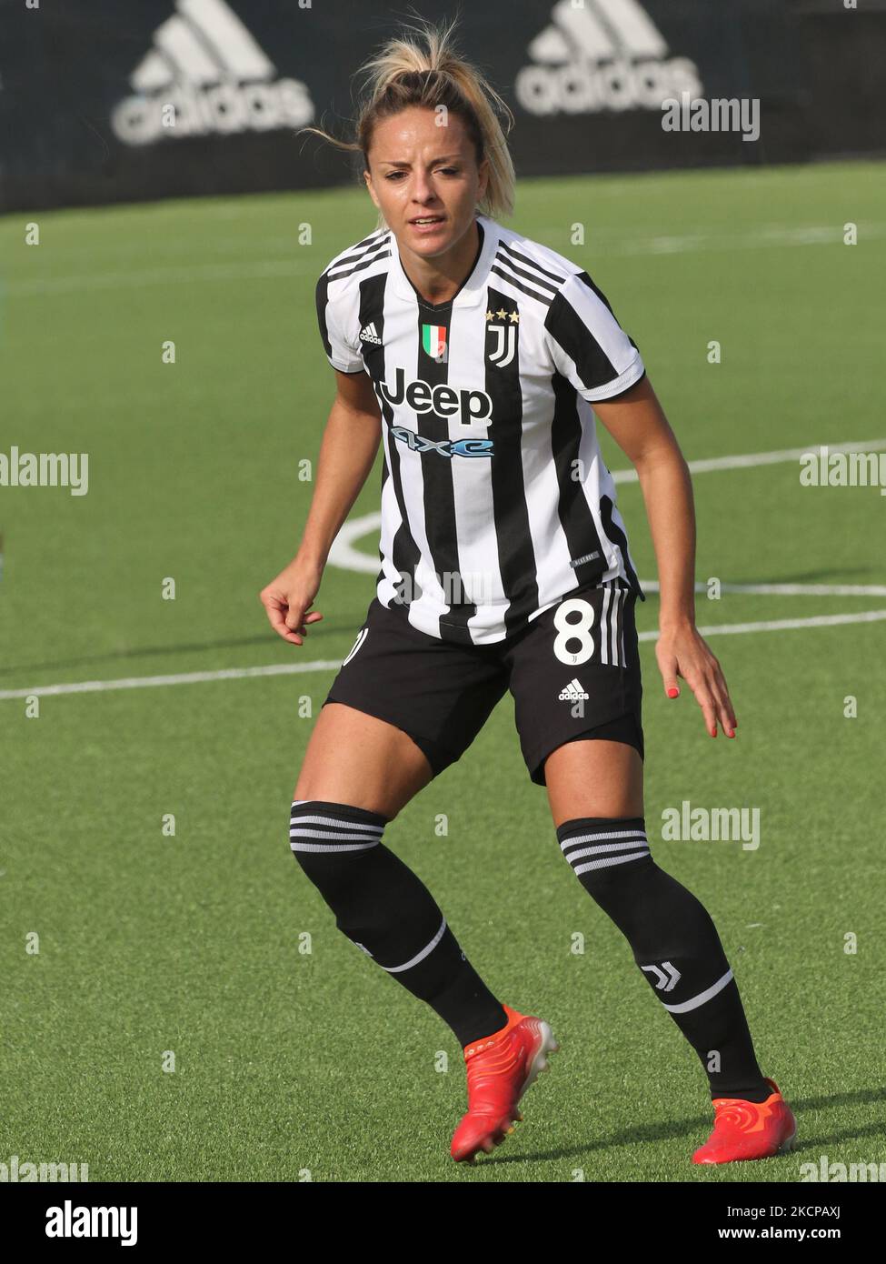 Martina Rorucci (Juventus Women) pendant le match de football italien série A Women Juventus FC vs Napoli Femminile sur 09 octobre 2021 au centre de formation de Juventus à Turin, Italie (photo par Claudio Benedetto/LiveMedia/NurPhoto) Banque D'Images