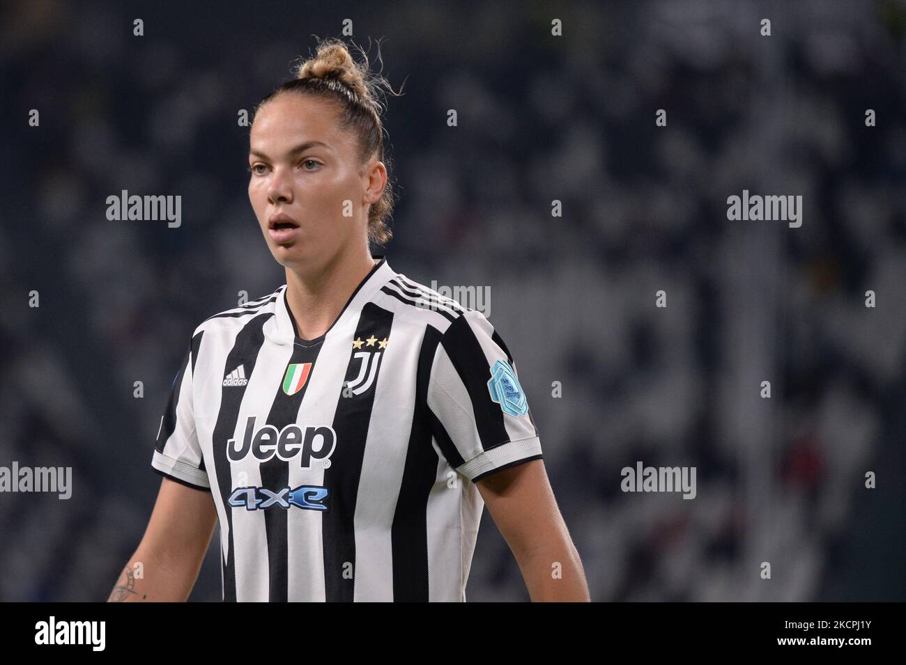Andrea Staskova de Juventus lors du match des champions des femmes du groupe A - UEFA entre Juventus FC Women et Chelsea FC Women, à Turin, au stade Allianz, le 13 octobre 2021 en Italie. (Photo par Alberto Gandolfo/NurPhoto) Banque D'Images