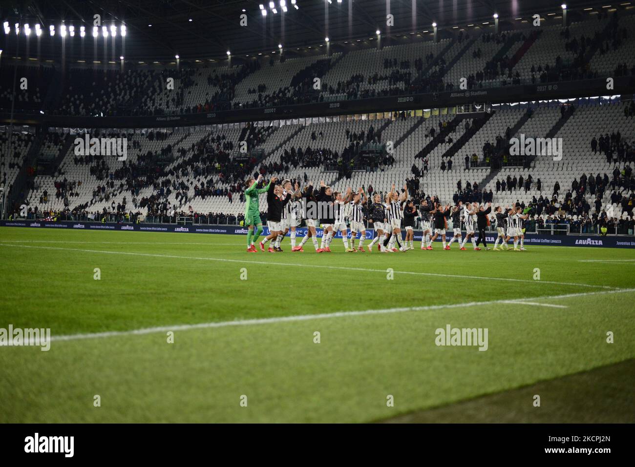 Les femmes Juventus lors du match des champions des femmes du groupe A de l'UEFA entre les femmes Juventus FC et les femmes Chelsea FC, à Turin, au stade Allianz, le 13 octobre 2021 en Italie. (Photo par Alberto Gandolfo/NurPhoto) Banque D'Images