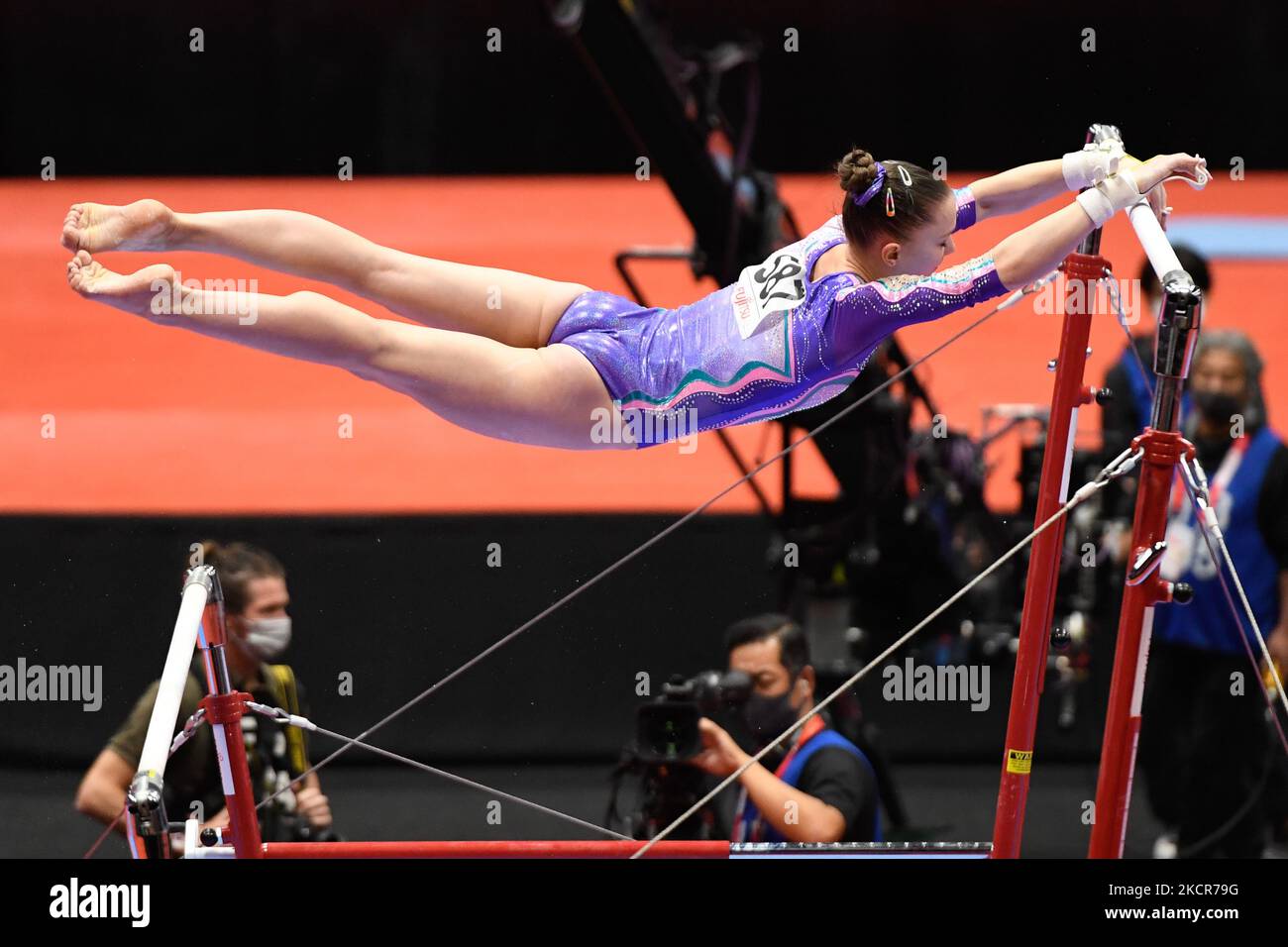 Vladislava Urazova (Russie) UB lors du Championnat du monde de gymnastique artistique 2021 - All Around Women finales sur 21 octobre 2021 au Gymnasium général de Kitakyushu à Kitakyushu, Japon (photo de Filippo Tomasi/LiveMedia/NurPhoto) Banque D'Images