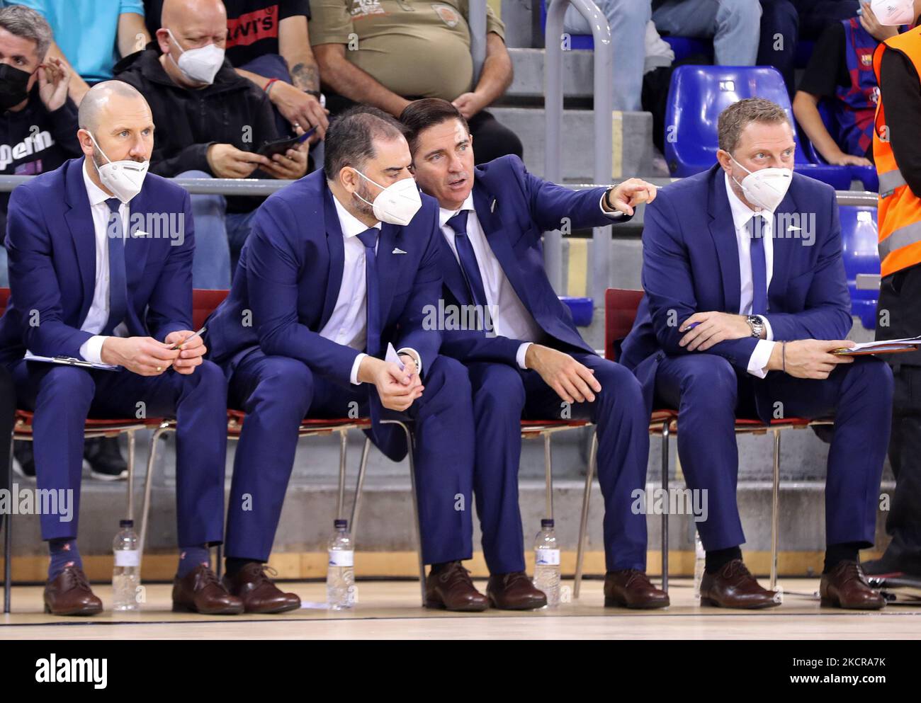 Xavi Pascual pendant le match entre le FC Barcelone et le Zenit Saint-Pétersbourg, correspondant à la semaine 5 de l'Euroligue, joué au Palau Blaugrana, le 22th octobre 2021, à Barcelone, Espagne. -- (photo par Urbanandsport/NurPhoto) Banque D'Images