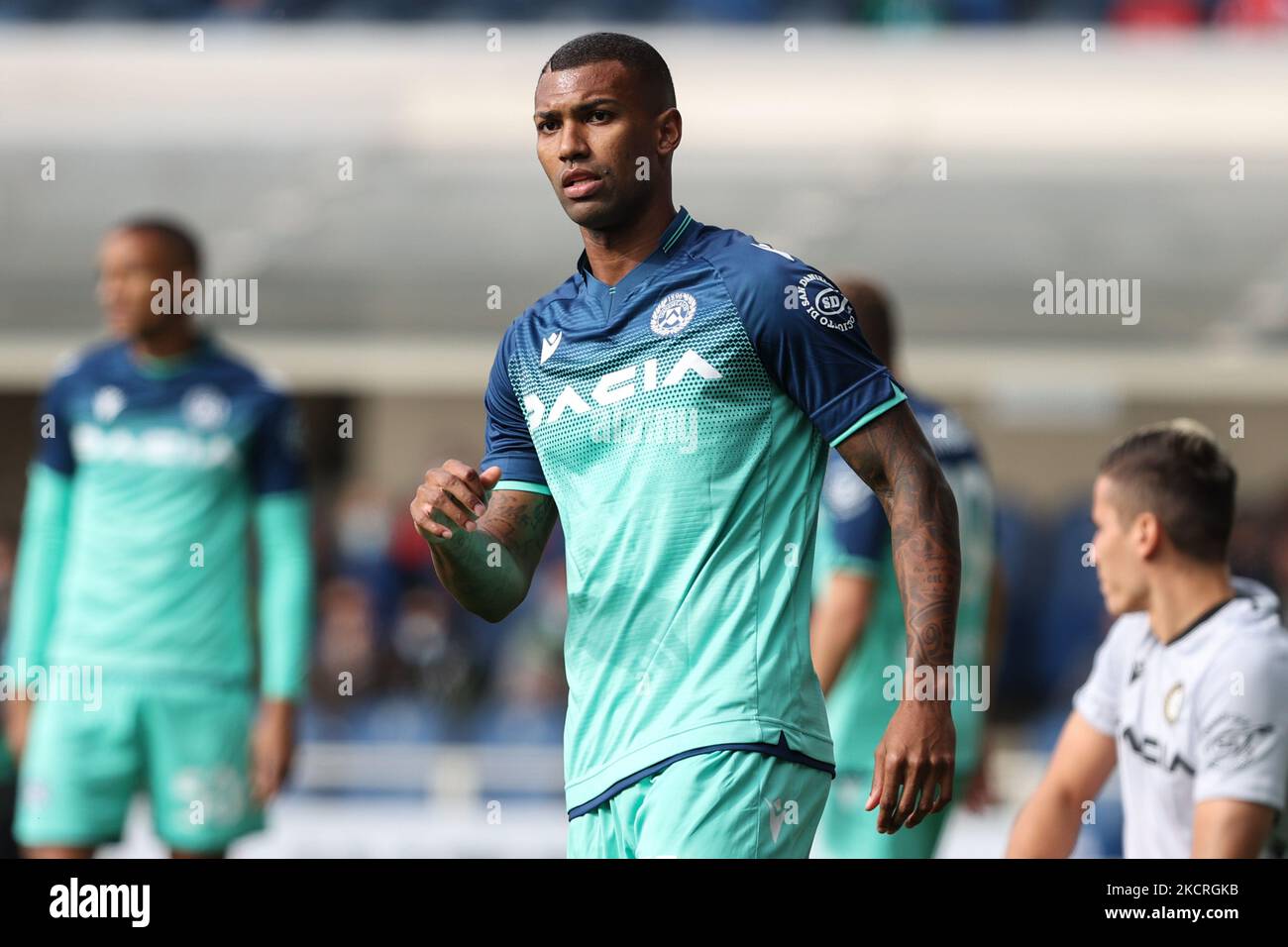 Walace Souza Silva (Udinese Calcio) pendant le football italien série A match Atalanta BC vs Udinese Calcio sur 24 octobre 2021 au stade Gewiss de Bergame, Italie (photo de Francesco Scaccianoce/LiveMedia/NurPhoto) Banque D'Images