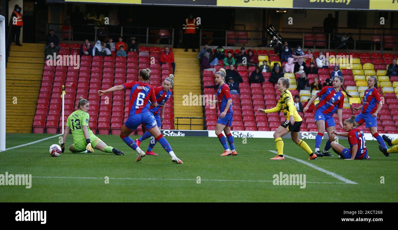 Lors du match de championnat féminin Barclays FA entre Watford et Crystal Palace au stade Vicarage Road à Watford le 31st octobre 2021 (photo par action Foto Sport/NurPhoto) Banque D'Images