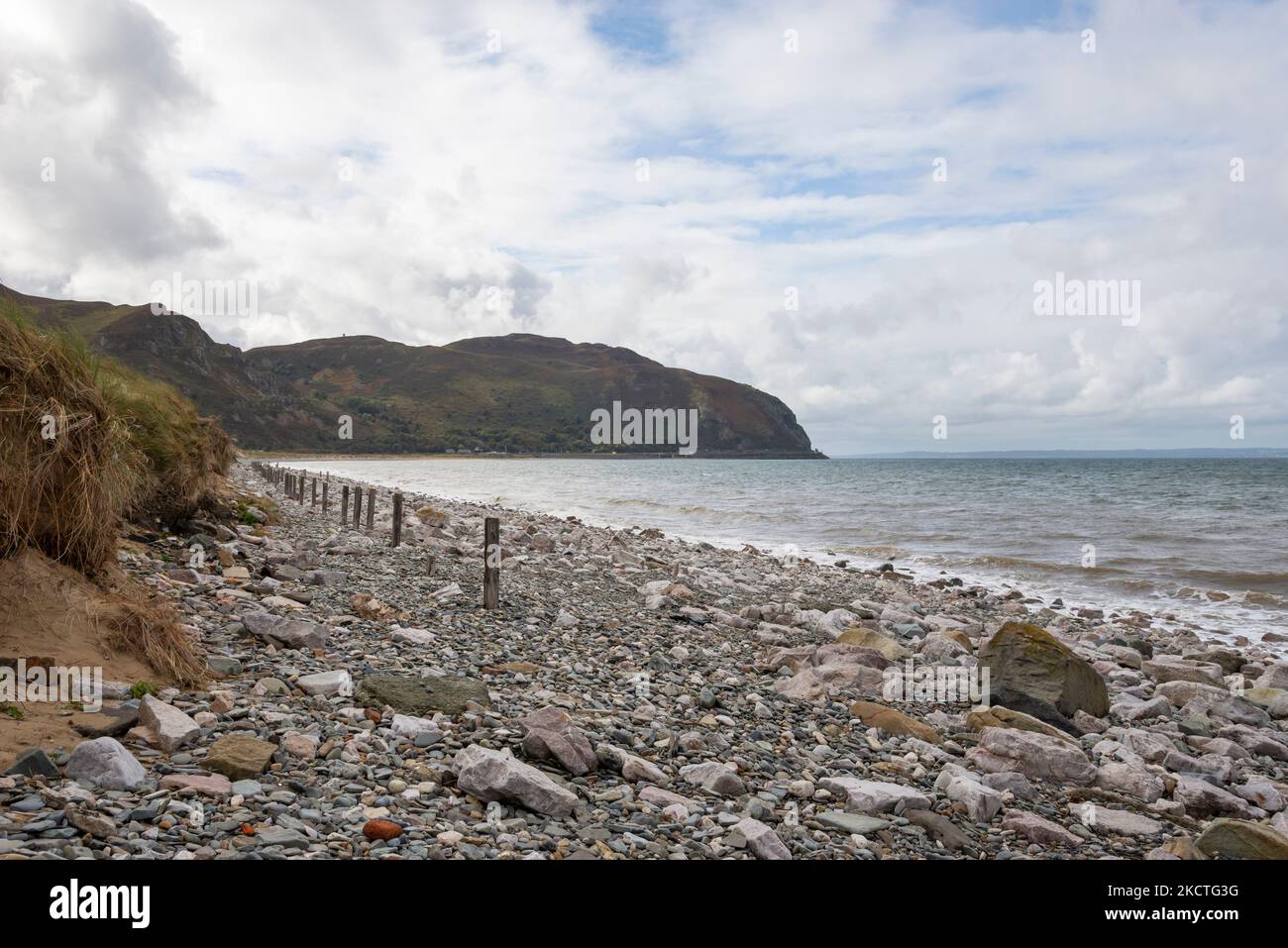 Un jour d'automne sur la côte du nord du pays de Galles à Conwy Morfa. Vue sur le point de Bach de Penmaen. Banque D'Images