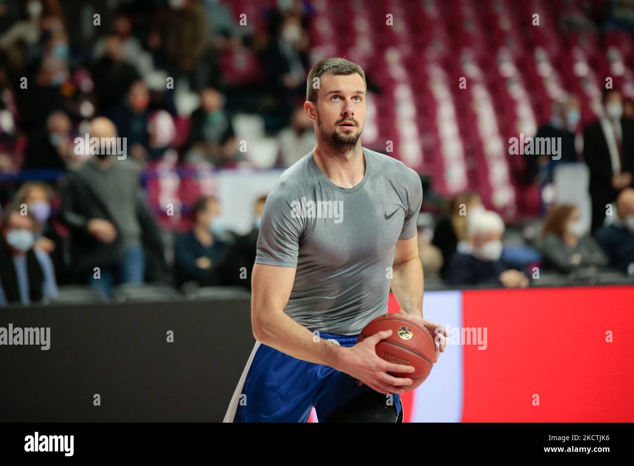 Zoran Nikolic (Buducnost Voli Podgorica) pendant le championnat de basket-ball Eurocup Umana Reyer Venezia vs Buducnost Voli Podgorica sur 09 novembre 2021 au Palasport Taliercio à Venise, Italie (photo de Mattia Radoni/LiveMedia/NurPhoto) Banque D'Images