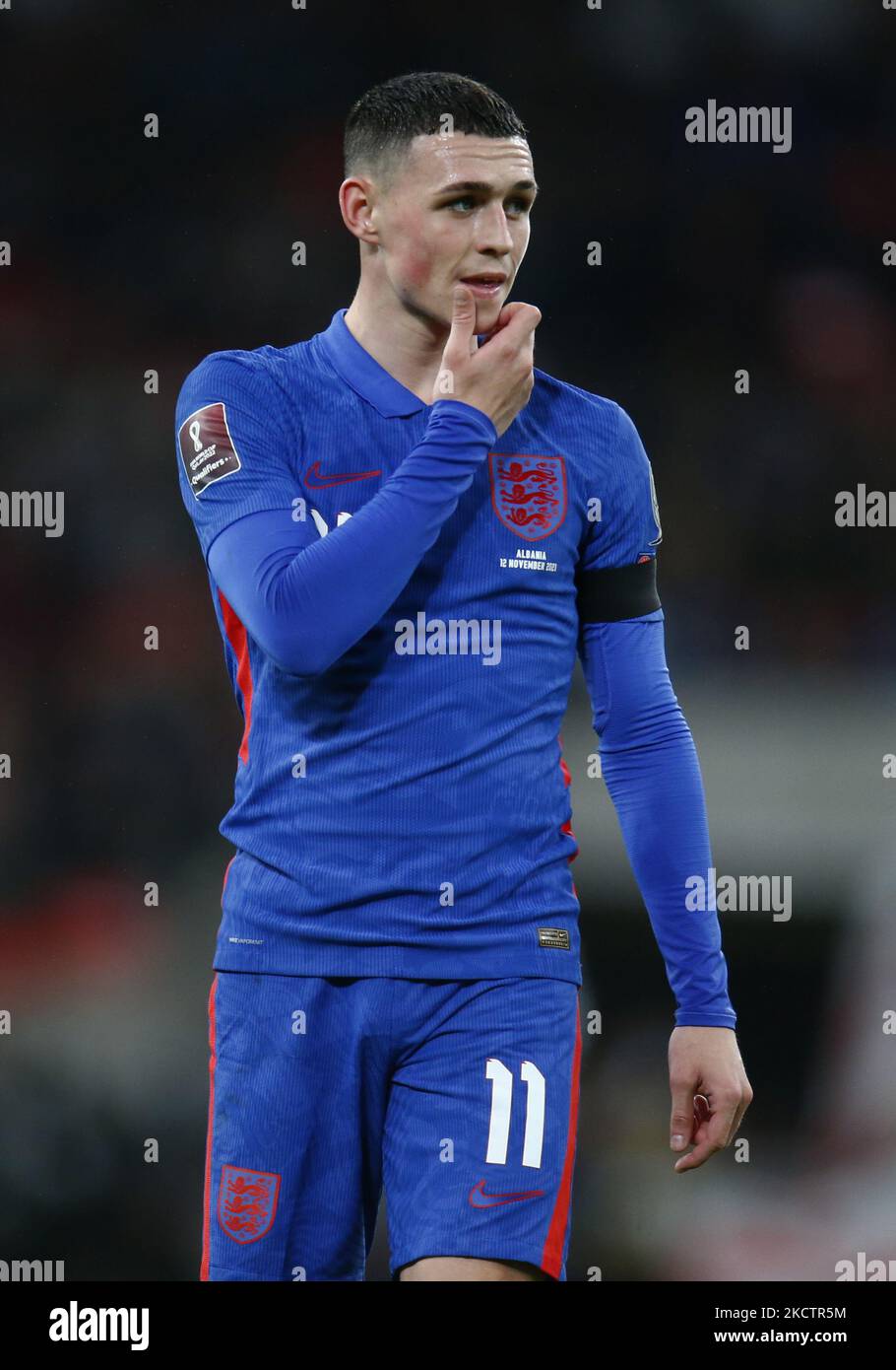 Phil Foden (ville de Man) d'Angleterre pendant la qualification mondiale - rencontre européenne entre l'Angleterre et l'Albanie au stade Wembley à Londres le 12th novembre 2021 (photo par action Foto Sport/NurPhoto) Banque D'Images