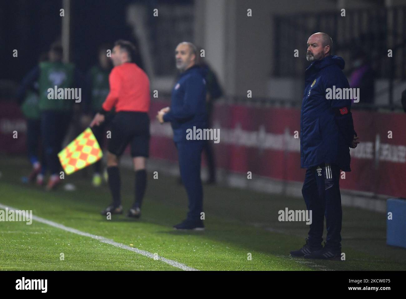 Entraîneur Steve Clarke en action pendant le match de qualification de la coupe du monde de la Fifa 2022 entre la Moldavie et l'Ecosse, vendredi 12 novembre 2021, à Chisinau, Moldavie. (Photo par Alex Nicodim/NurPhoto) Banque D'Images