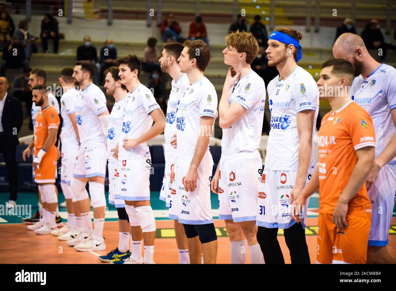 (Top Volley Cisterna) pendant le volley-ball Italien Serie A Men SuperLeague Championship Top Volley Cisterna vs Vero Volley Monza sur 20 novembre 2021 au PalaBianchini à Latina, Italie (photo de Bianca Simonetti/LiveMedia/NurPhoto) Banque D'Images