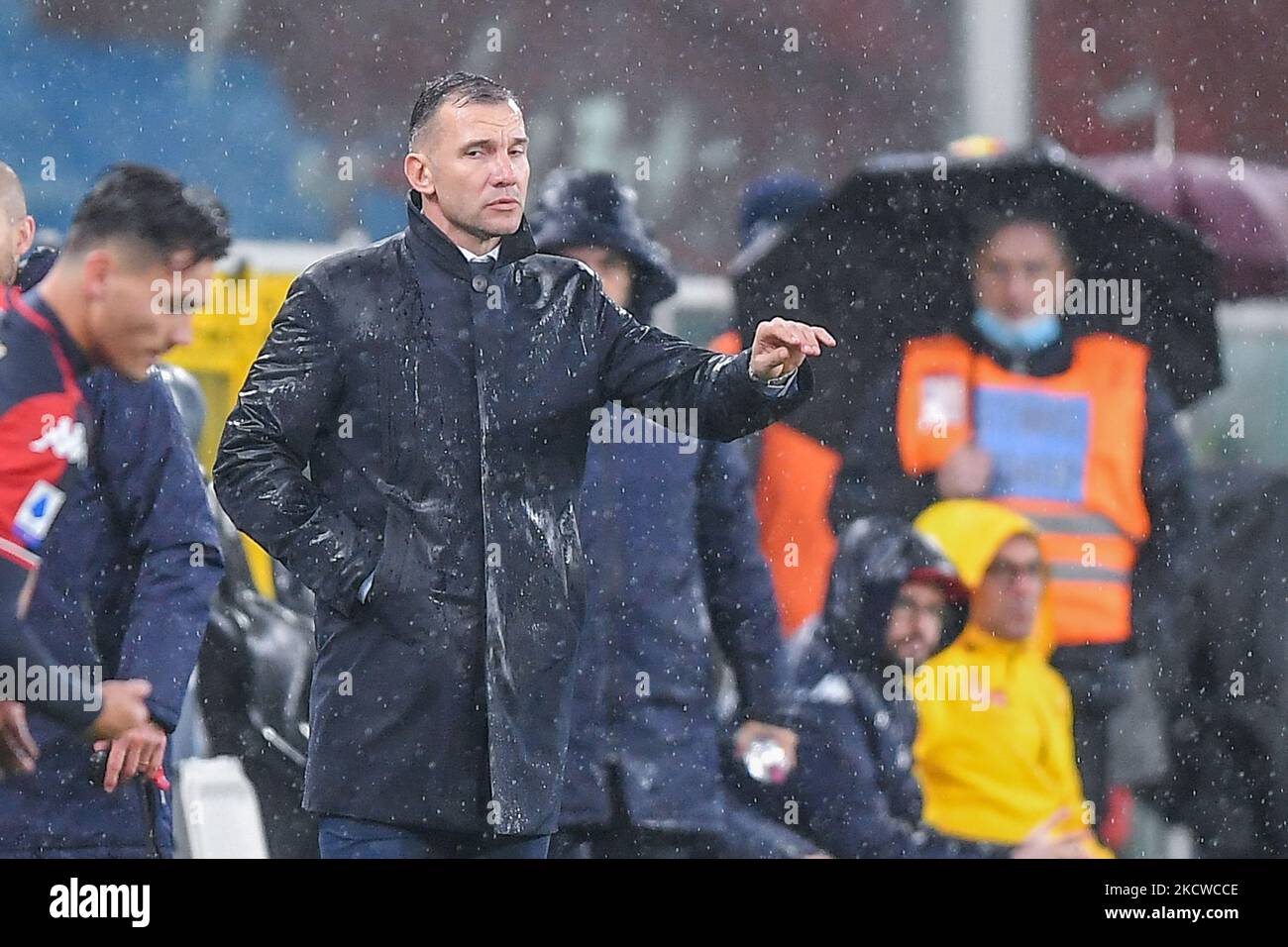 Andriy Shevchenko (Gênes) pendant le football italien série A match Gênes CFC vs AS Roma on 21 novembre 2021 au stade Luigi Ferraris de Gênes, Italie (photo de Danilo Vigo/LiveMedia/NurPhoto) Banque D'Images